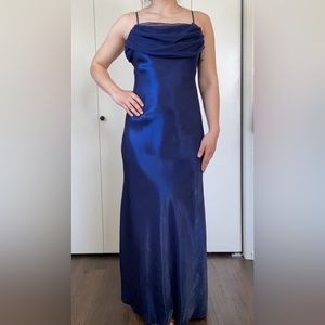 VINTAGE 90s-Y2K Dollar Royal Blue Maxi Party Dress